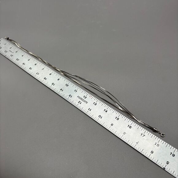 Trifari Silver Plated Multi Strand Herringbone Necklace Layered Chain 18" 1980s - Picture 6 of 7